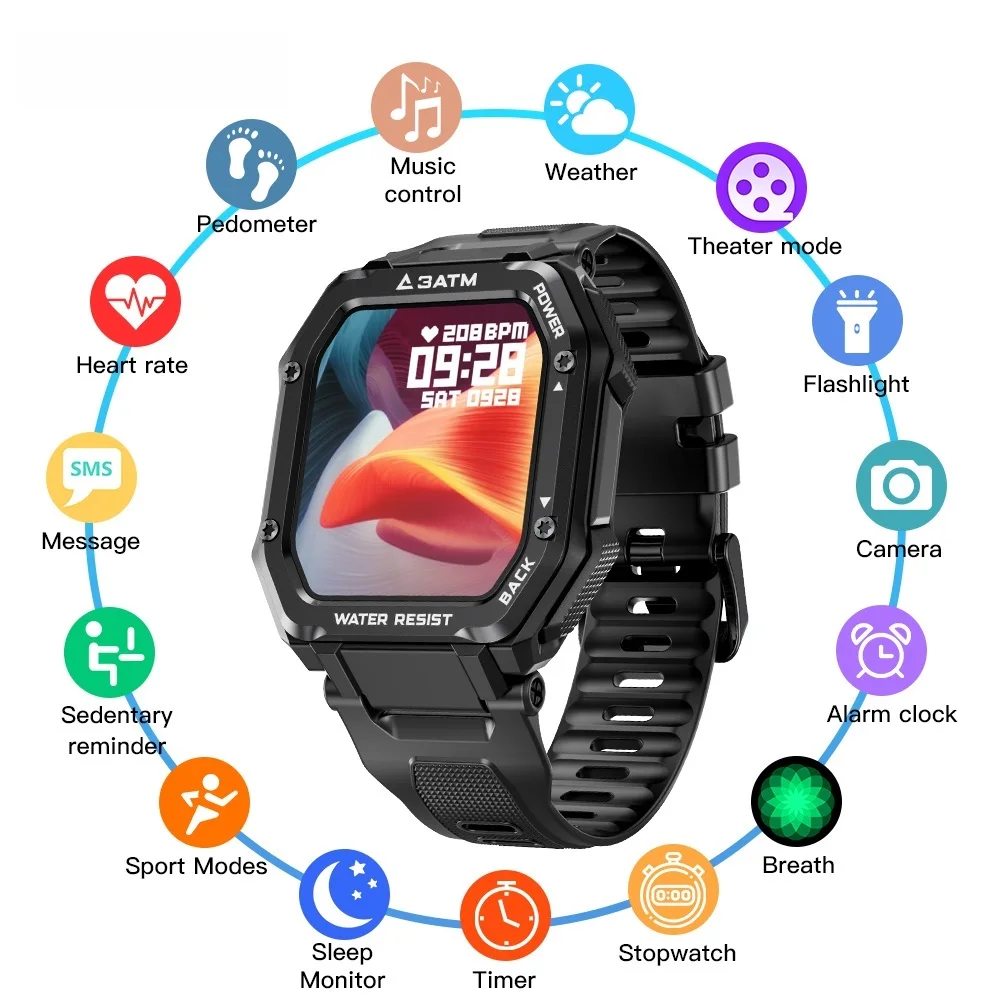 

Умные часы прочные мужские спортивные водонепроницаемые IP67 фитнес-трекер монитор женские умные часы мужские часы 2021 для Xiaomi Iphone/Huawei