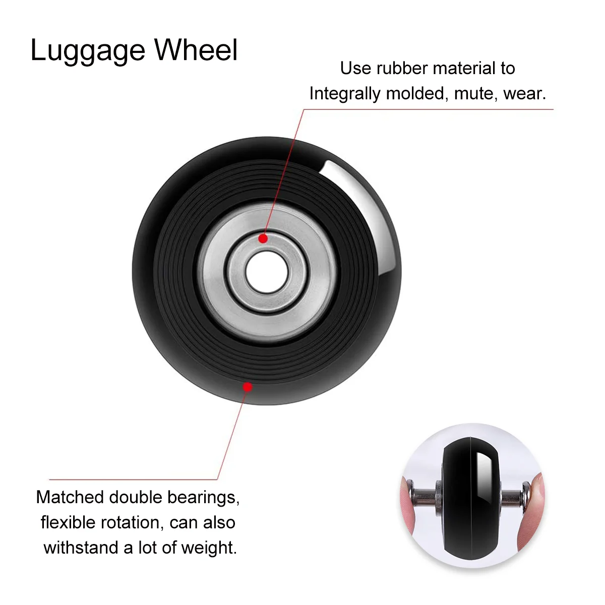 

Trolley Case Casters Wear-Resistant Suitcase Replacement Wheels Luggage Repair Tool
