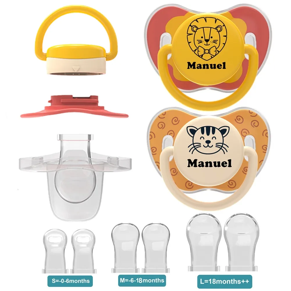 

MIYOCAR personalized Replaceable baby pacifier (2 Pcs) Includes 6 Different Sized Silicone teat can take apart and re-assembled