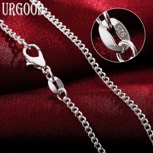 925 Sterling Silver 16/18/20/22/24/26/28/30 2mm Side Chain Necklace For Women Men Party Engagement Wedding Fashion Jewelry