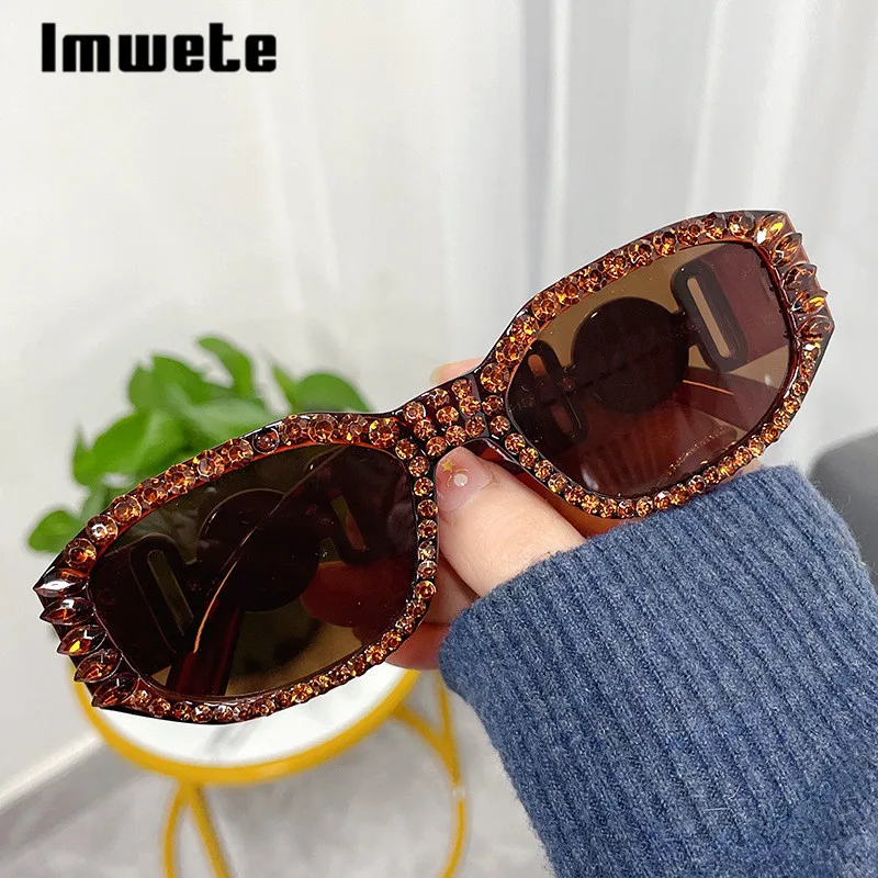 

Imwete солнцезащитные очки большого размера с бриллиантами в большой квадратной оправе солнцезащитные очки UV400