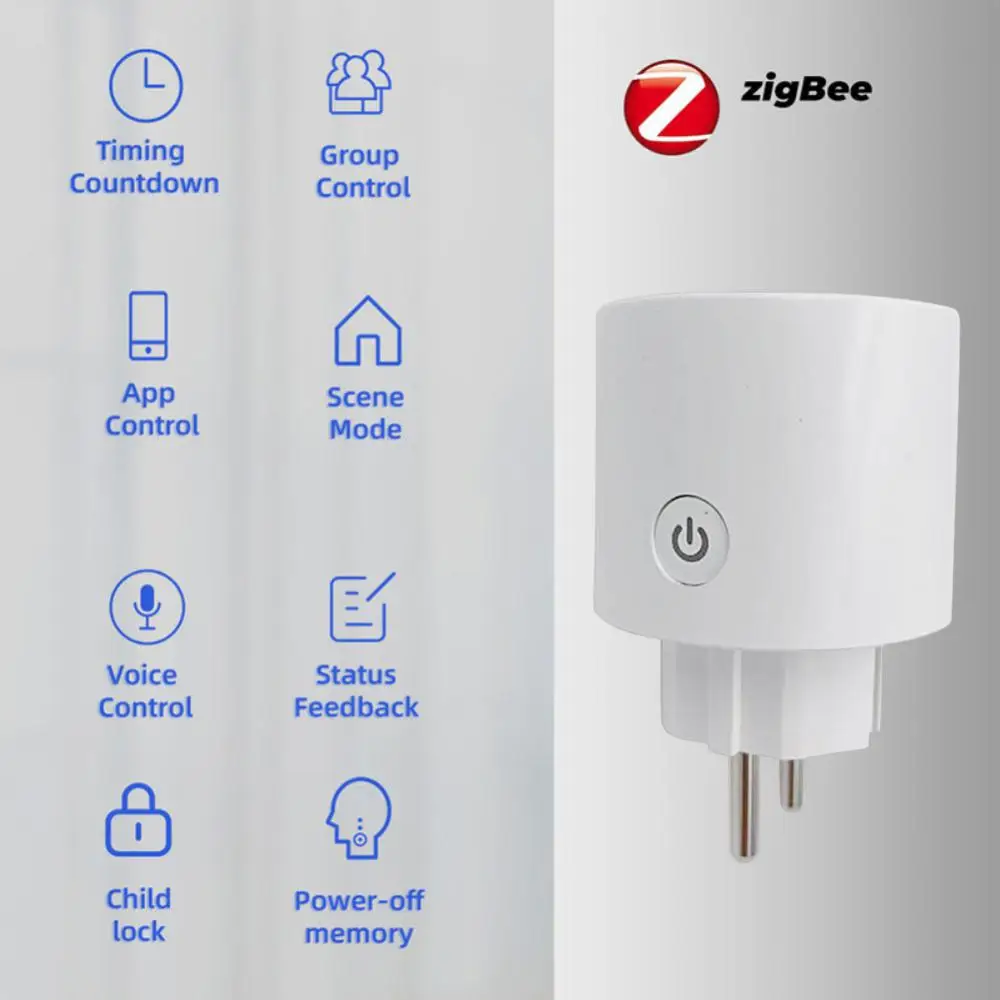 

Tuya Smart Socket Remote Power Monitor Outlet Wireless Zigbee Eu Plug Adapter Work With Alexa Google Home Voice 16a 20a Timer