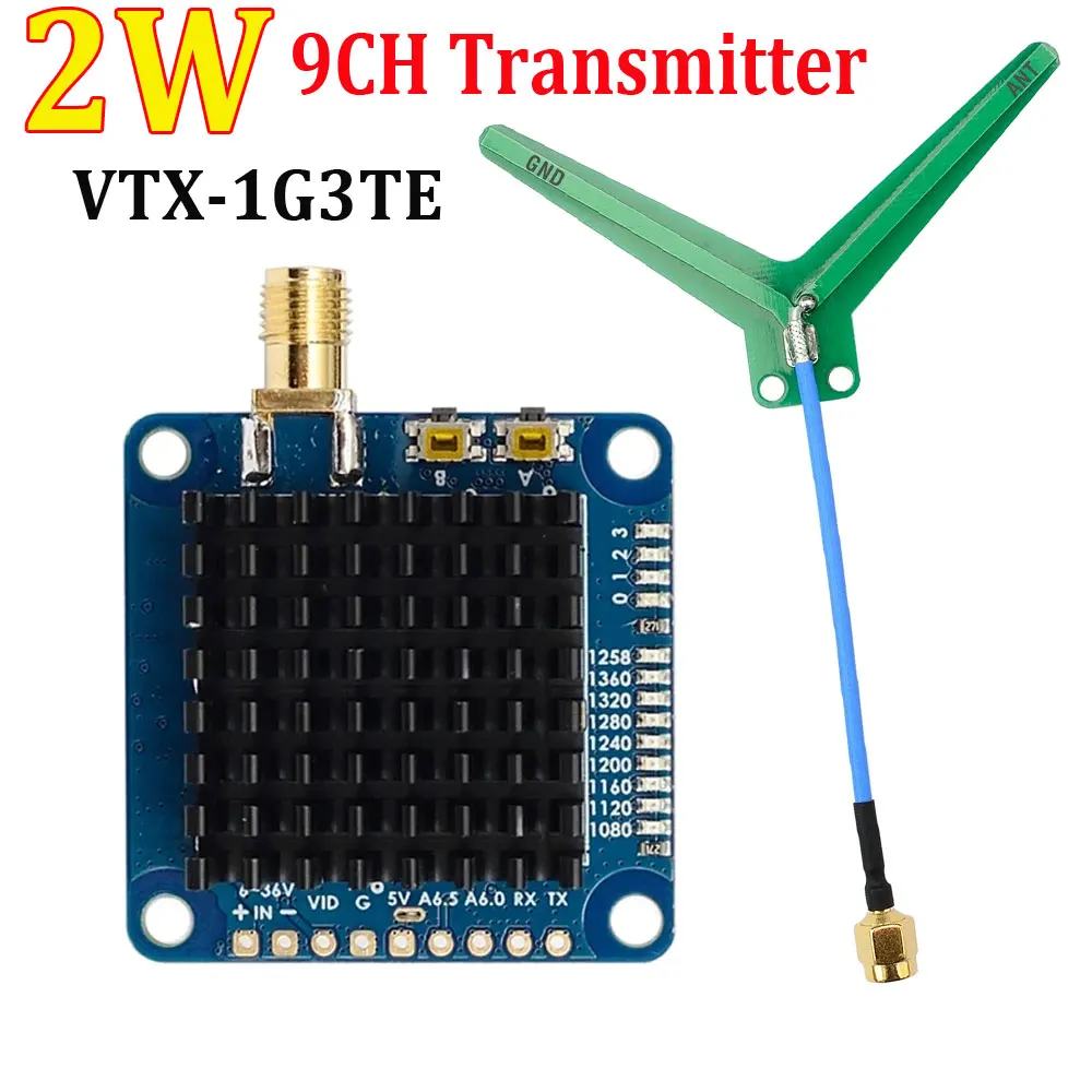 VTX-1G3TE 1.2GHz 1.3GHz 2000mW 9CH 2W VTX