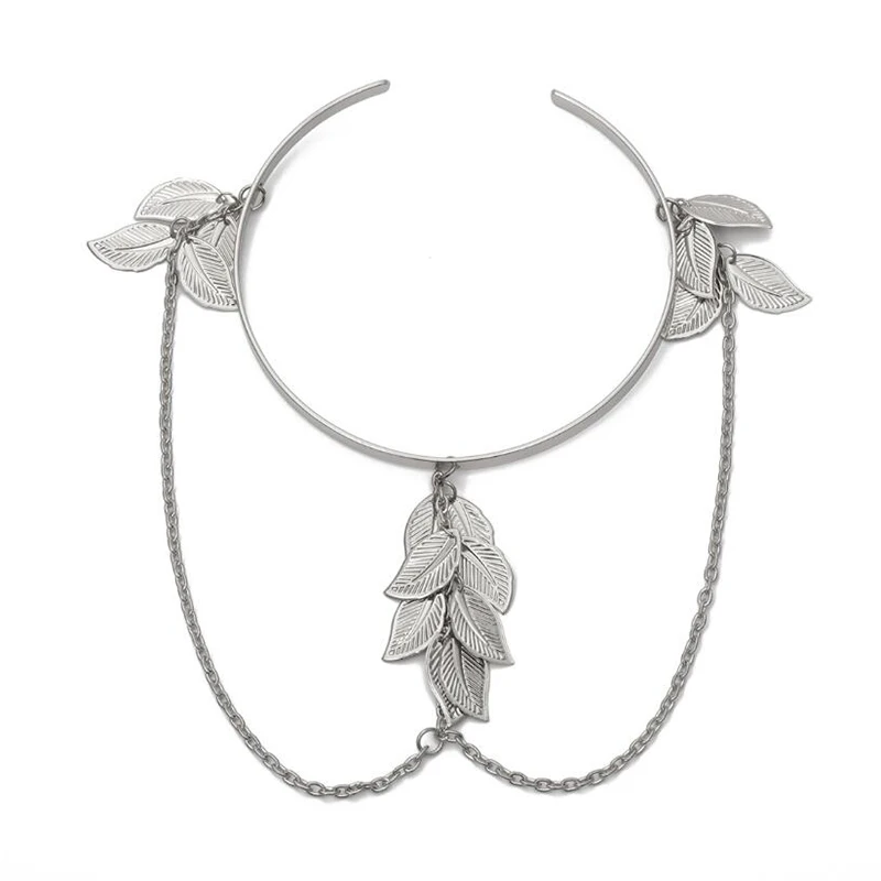 Женский браслет на руку с подвеской в виде листьев |