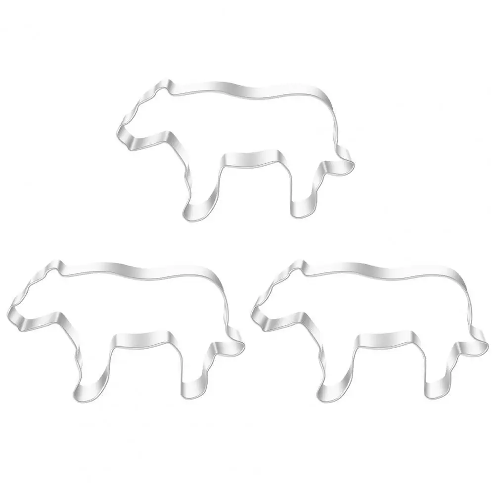 

3Pcs Baking Cutter Tiger Shape Cake Cutter Cute Animal Fondant Cake Mold