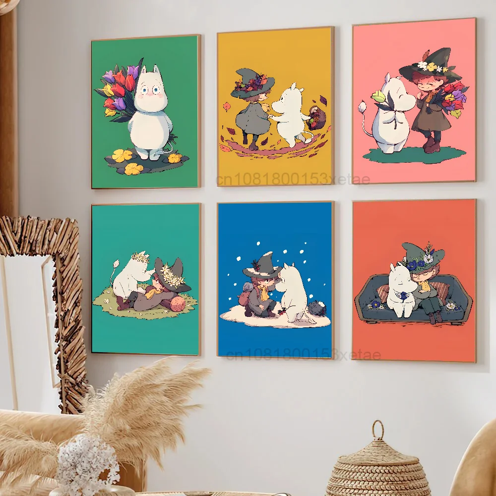 Постер М-Муми из аниме бумажный плакат с принтом для дома гостиной спальни входа