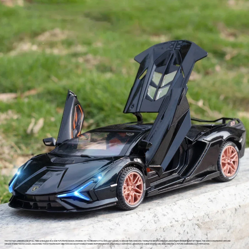 1:24 Lamborghini Sian FKP37 модель автомобиля игрушечный сплав литой под давлением отступить