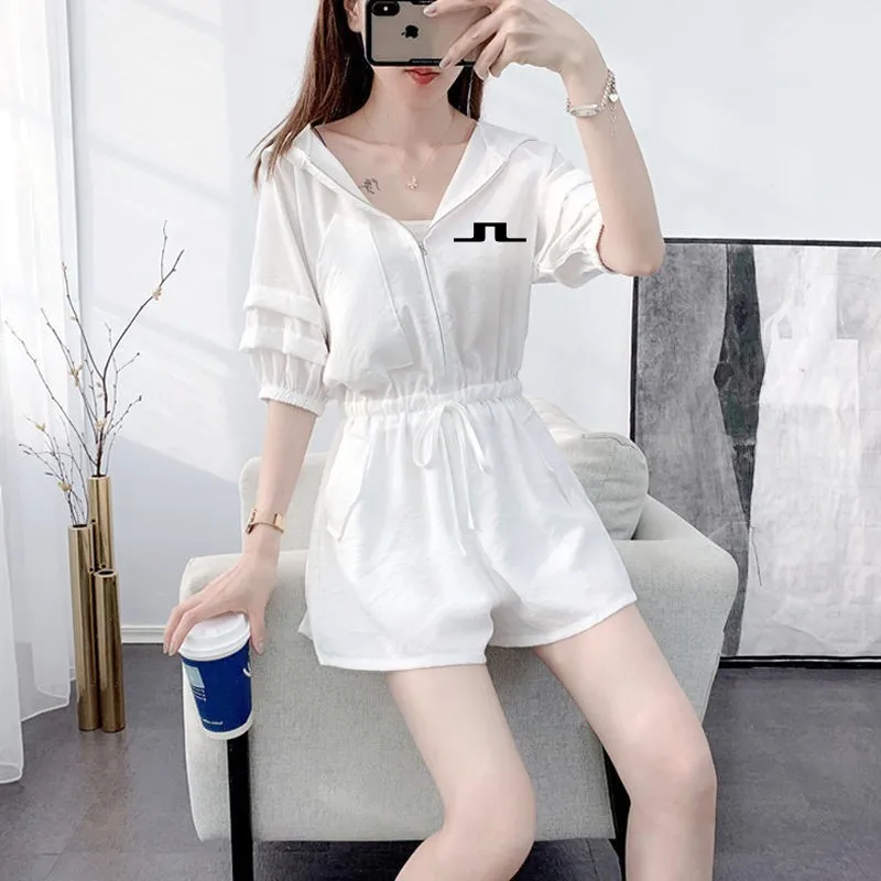2023 Embroidery Golf Summer Women's Loose Fashion Suit Casual Tooling Jumpsuit