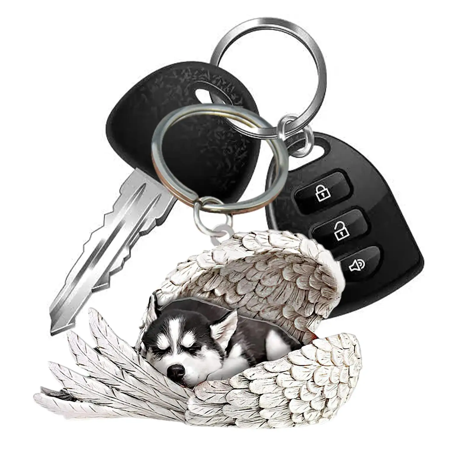 Акриловая подвеска в виде милой собаки ангела брелок для ключей мальчика