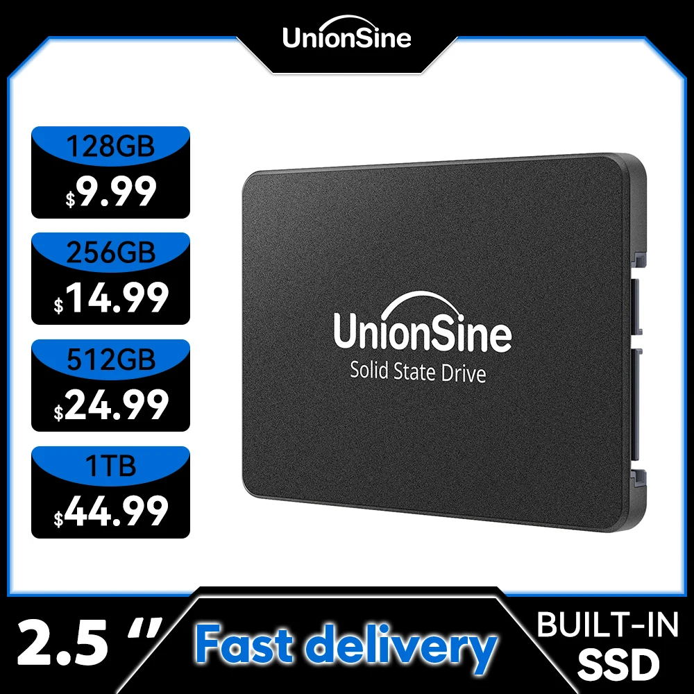 

Внутренний твердотельный накопитель Unionsine B100 SSD128GB 256GB 1TB 2,5 Inch SSD 512GB SATA III, жесткий диск для ПК, ноутбука, настольного ПК