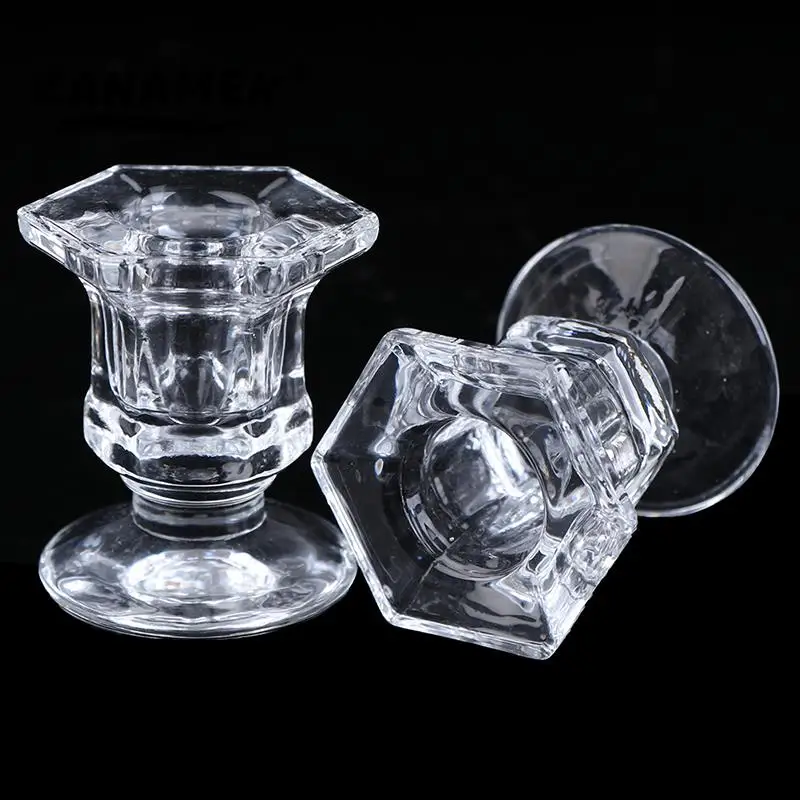 

Transparent Crystal Glass Candle Stand Glass Candle Holders Wedding Candlestick Candlelight Dinner Romance Home Decoration 1pc