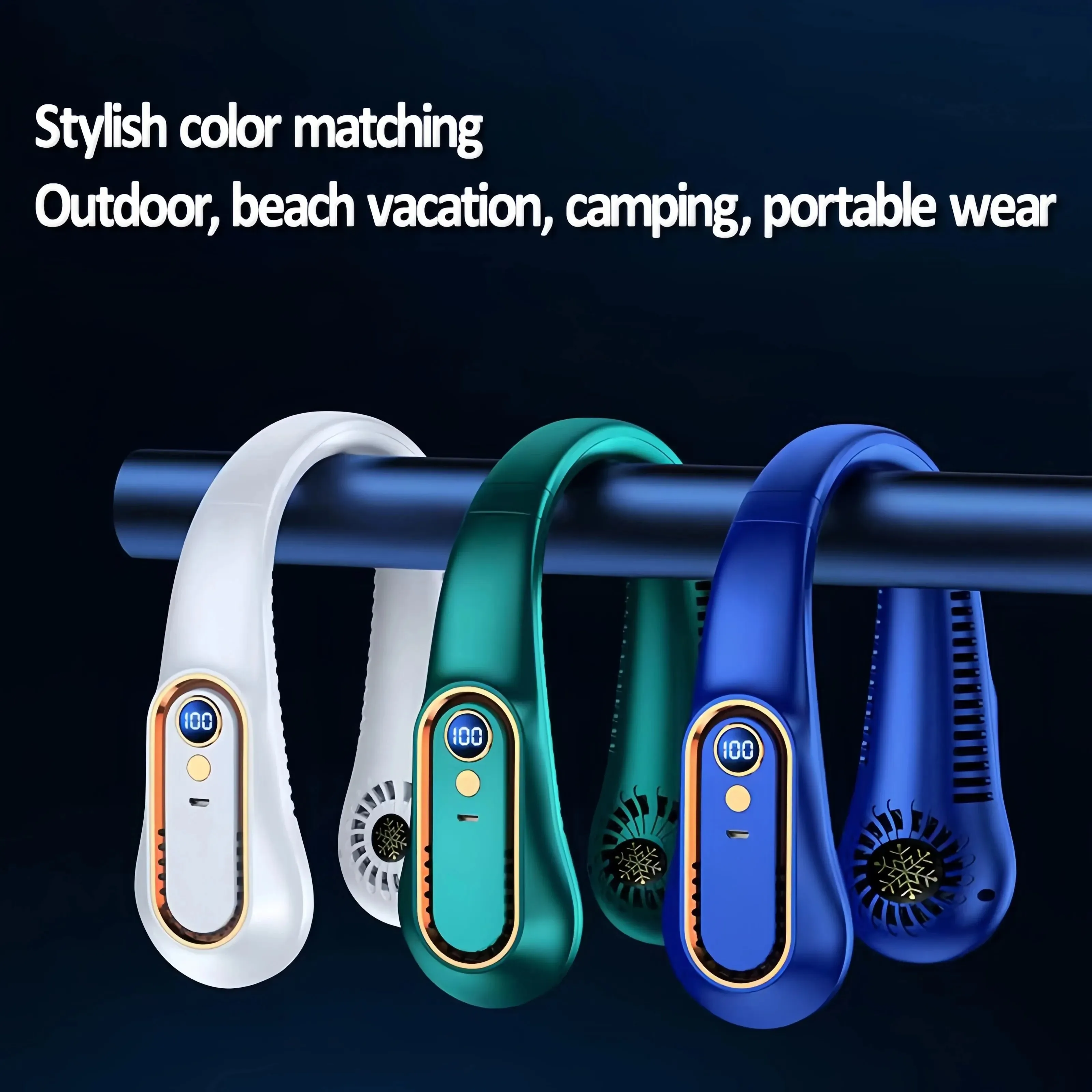 Портативный мини-кулер на шею с цифровым дисплеем безлопастной портативный