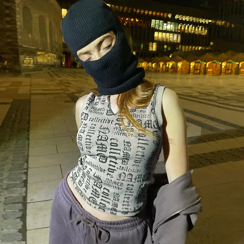 

Женская майка с буквенным принтом Goth y2k, летние укороченные топы в стиле Харадзюку, женские топы для академичесвечерние, эстетические майки ...