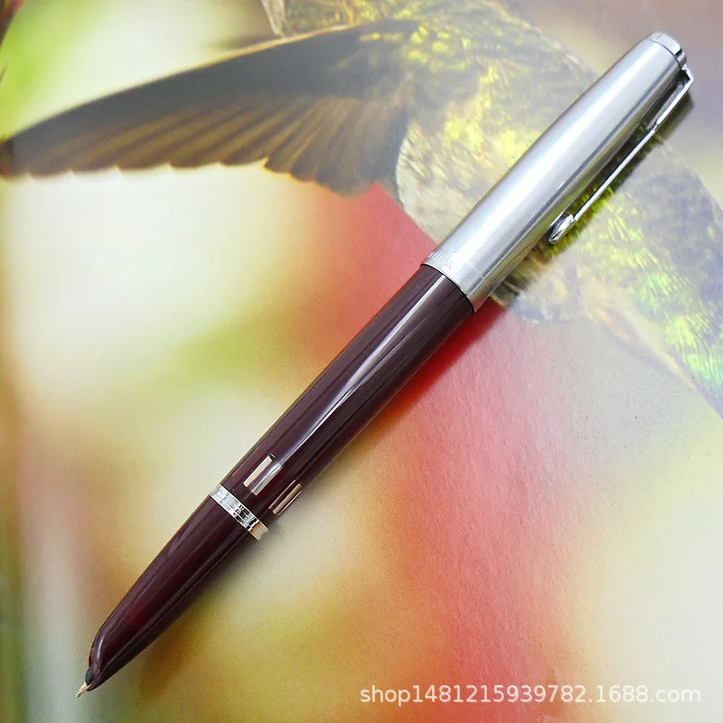 Wingsung 601 Vacuum Piston12K Fountain Pen Hooded Nib F 0.5MM Writing Ink Luxury High End Gift with Box Stationery