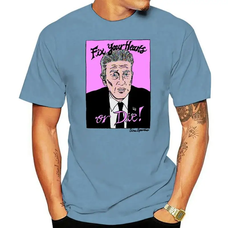 Белая футболка Fix Your Hearts or Die Twin Peaks David Lynch Gordon Cole