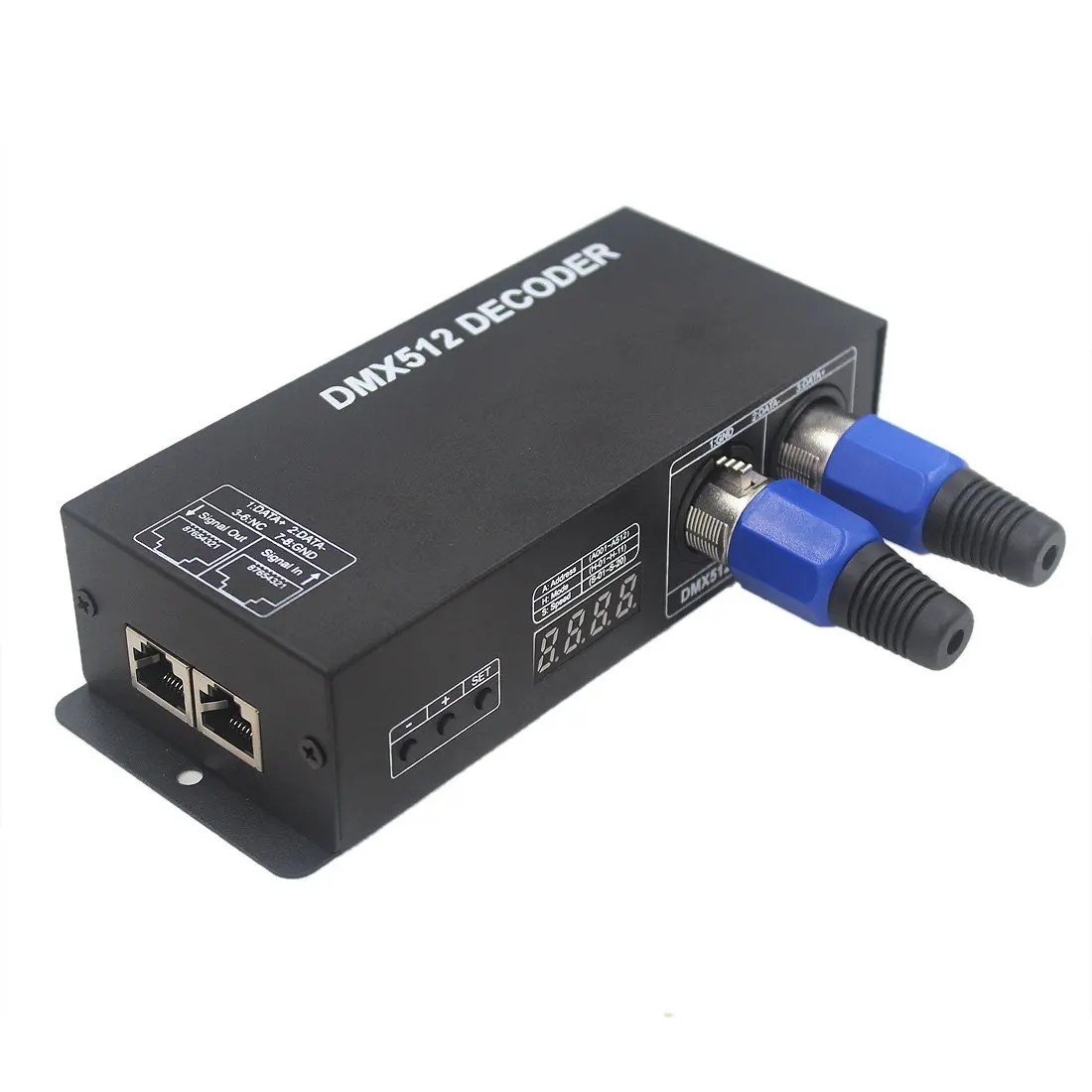 

Dmx 512 Digital Display Decoder,4CHx4A Dimming Driver Dmx512 Controller For Led Rgbw Tape Strip Light Rj45 Connection Dc12-24V