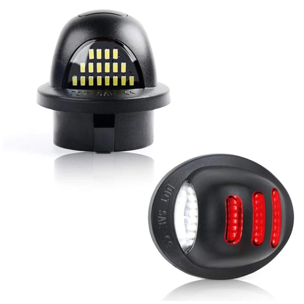 

1 Pair ABS Housing Vehicle License Plate Light Transparent Lens Lighting Lamp Replacement for F 150 Heritage 2004