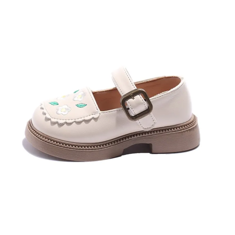 

CUZULLAA Spring Autumn Children Girls Elegant Floral Casual Shoes For Kids Girls Hook & Loop Flat Shoes Size 23-33