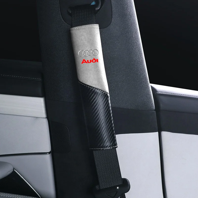 Фото Комплект из 2 кожаных накладок на ремни безопасности для Audi A1 A2 A3 A4 A5 A6 A7 A8 Q2 Q3 Q4 Q5 Q7 Q8 TT RS3 RS S3 S4 №3