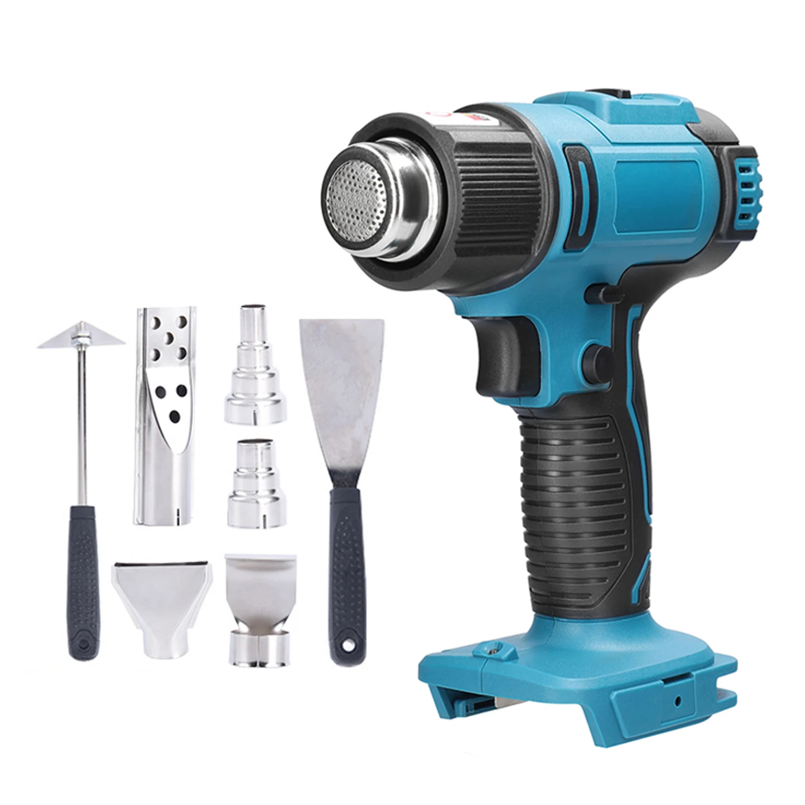 

Cordless Heat Gun Hot Air Machine Rechargeable Heating Equipment Temperatures Adjustable Power Tool with 5 Nozzles with Battery