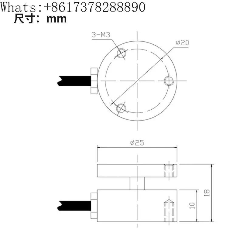 Фланцевый датчик давления 10 кг/1 т