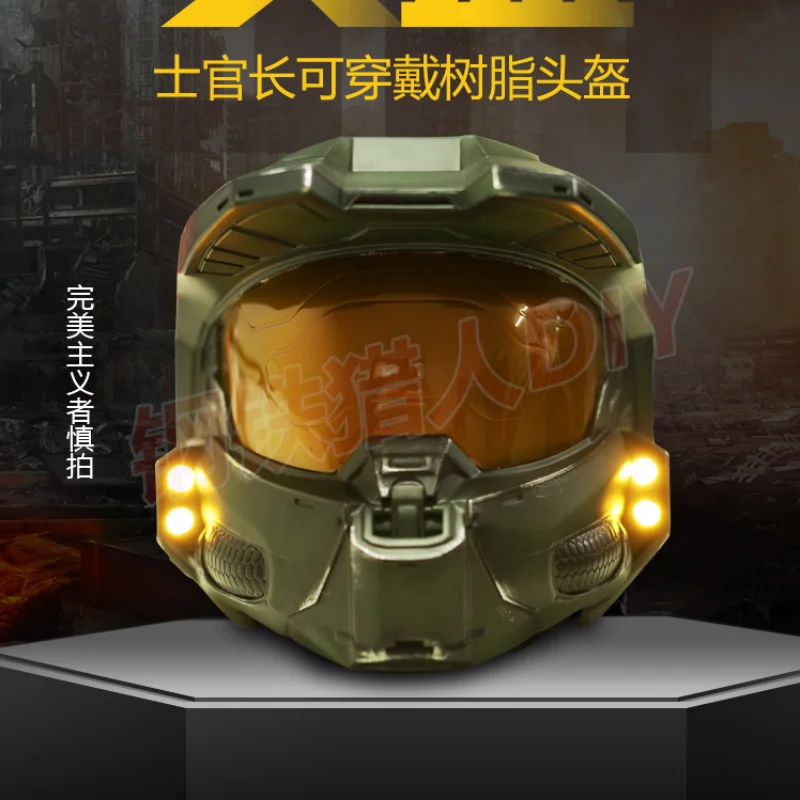

Halo :guardians Masterchief Sparta Cos Doll Helmet Led Light Effect 1:1 Resin Model Wearable Prop Cosplay Party Active Atmospher