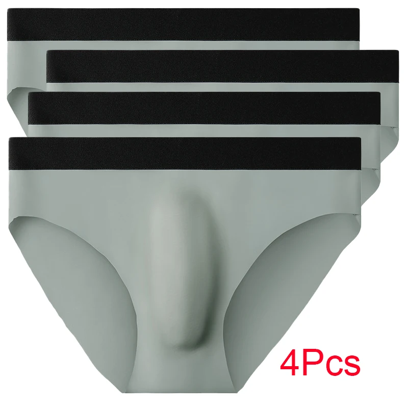 2023 New Men's Ice Silk Triangle Underwear Summer Thin Breathable Sexy Underwear Men's Quick Drying Shorts Men's Shorts L-3XL