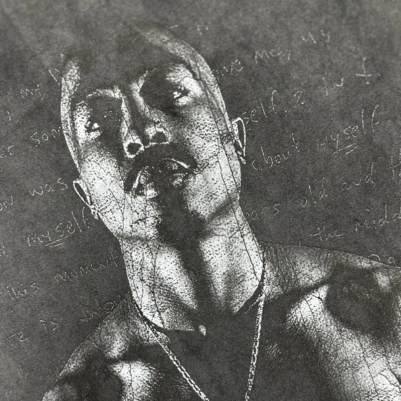 24ss New Washed Do Old Tupac Top Tee Высококачественная мужская женская модная свободная