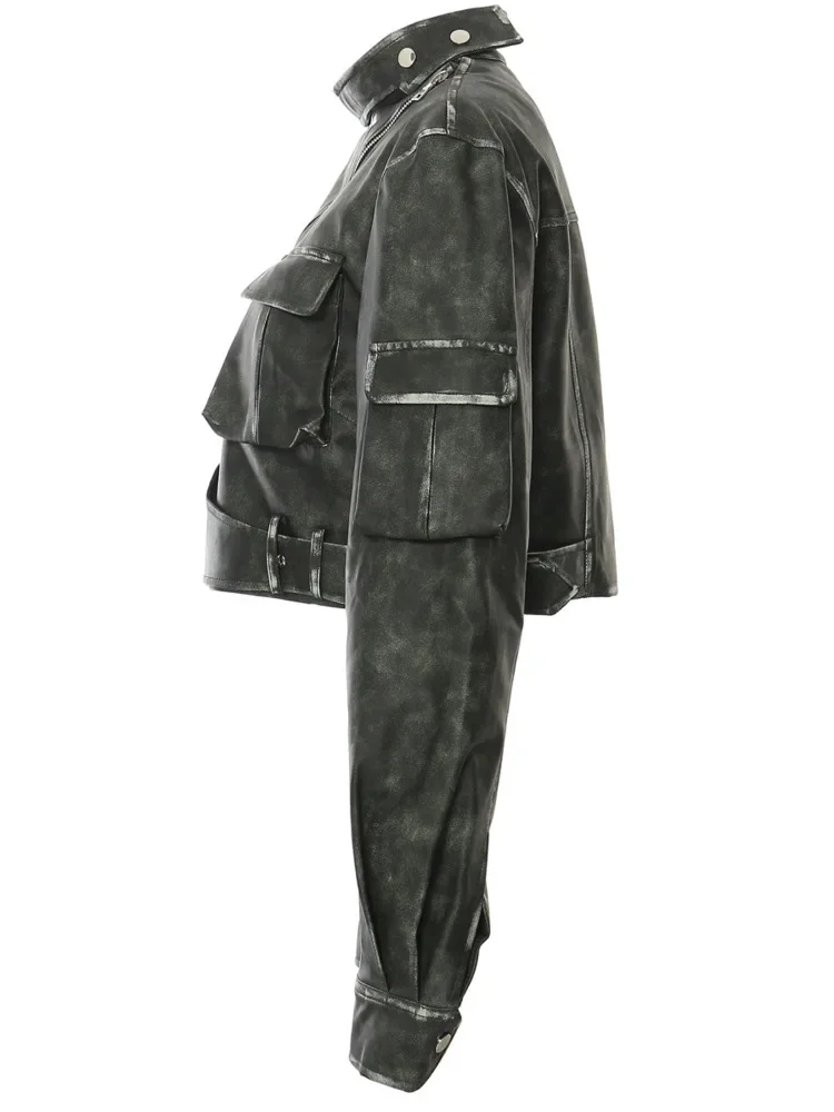 Eshin джинсовые короткие пальто с воротником-стойкой и длинными рукавами на молнии