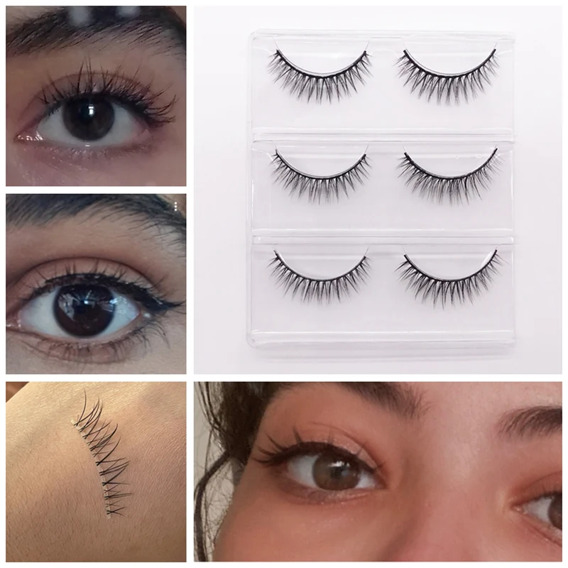 

Handmade false eyelashes Natural with long eyelashes Thick cross nude makeup