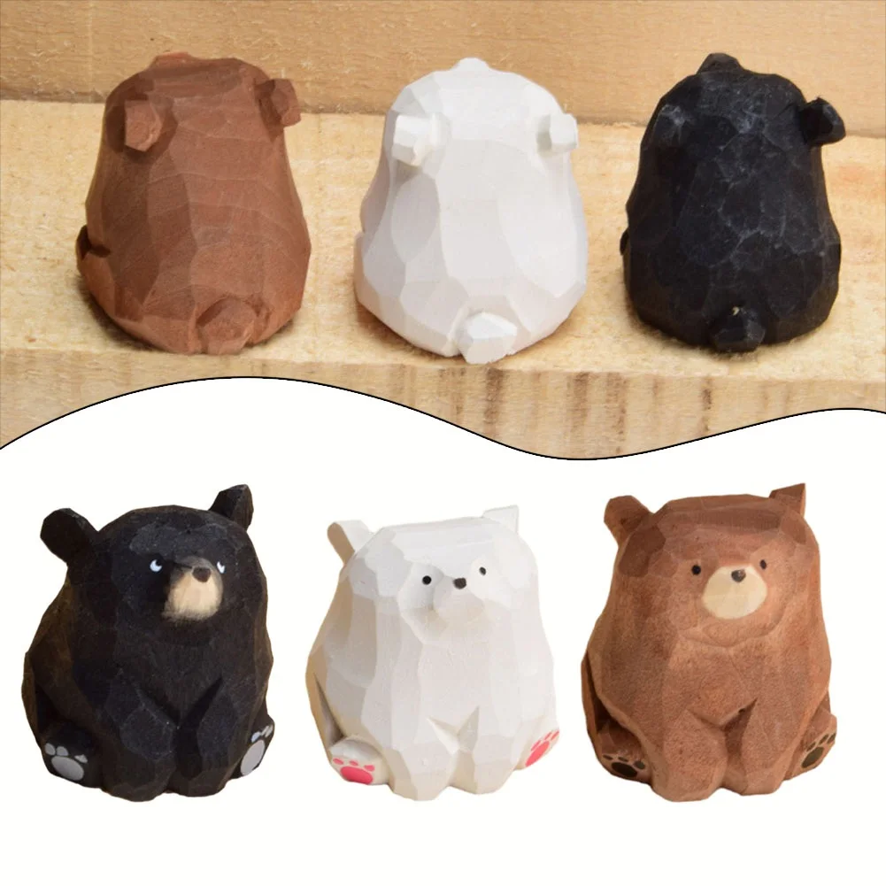 1 комплект деревянный медведь набор для рукоделия милый из массива дерева резные