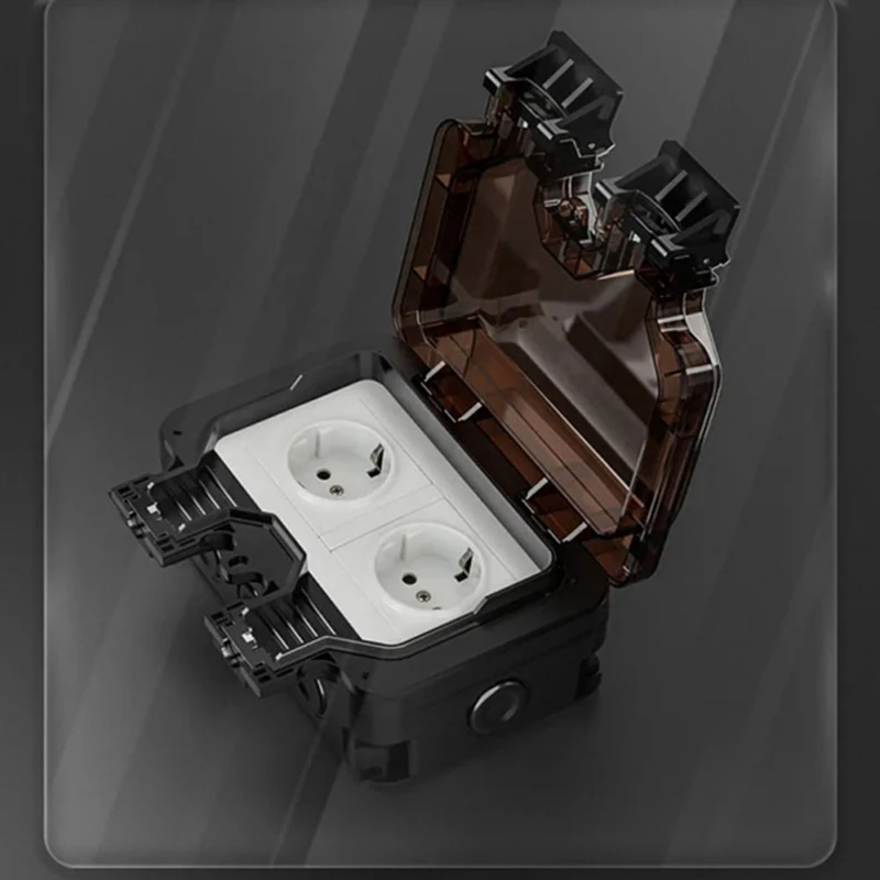 Водонепроницаемая розетка IP66 220 В черная