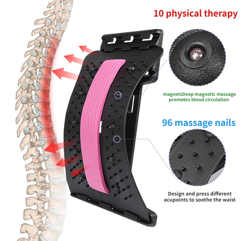 

Magnetotherapy Back Stretcher Adjustable Back Cracker Massage Waist Neck Fitness Lumbar Cervical Spine Support Pain Relief