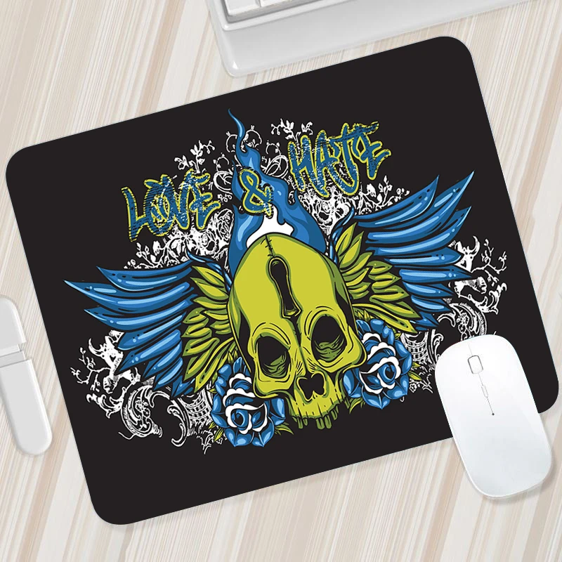 Custom Skulls Vintage logo gamer play mats Rubber Speed Mouse Pad Small Size for Gaming Decorate the desktop Mousepads 30x35cm