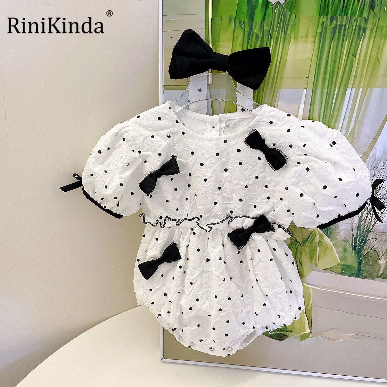 

Baby Girls Romper Dress Summer Infant Newborn Short Sleeve Girls Bow Dot One-pieces Jumpsuit Baby Clothes Outfits C01