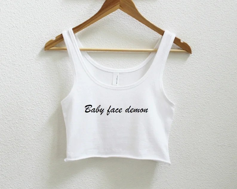 

Baby Face Demon Women's Crop Tank XS-2Xl