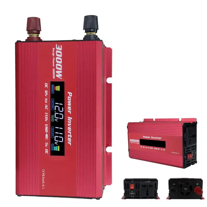 

Автомобильные инверторы напряжения от 12 В до 110 В переменного тока, автомобильный преобразователь 5000 Вт, модифицированный синусоидальный волновой USB-инвертор, автомобильные аксессуары для зарядки грузовика