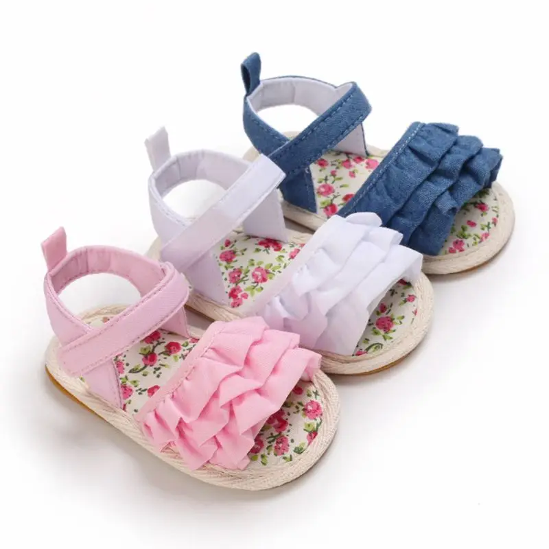

Summer Baby Girls Sandals Simple Style Toddlers Solid Color Soft Sole Princess Shoes Outdoor Indoor Prewalker