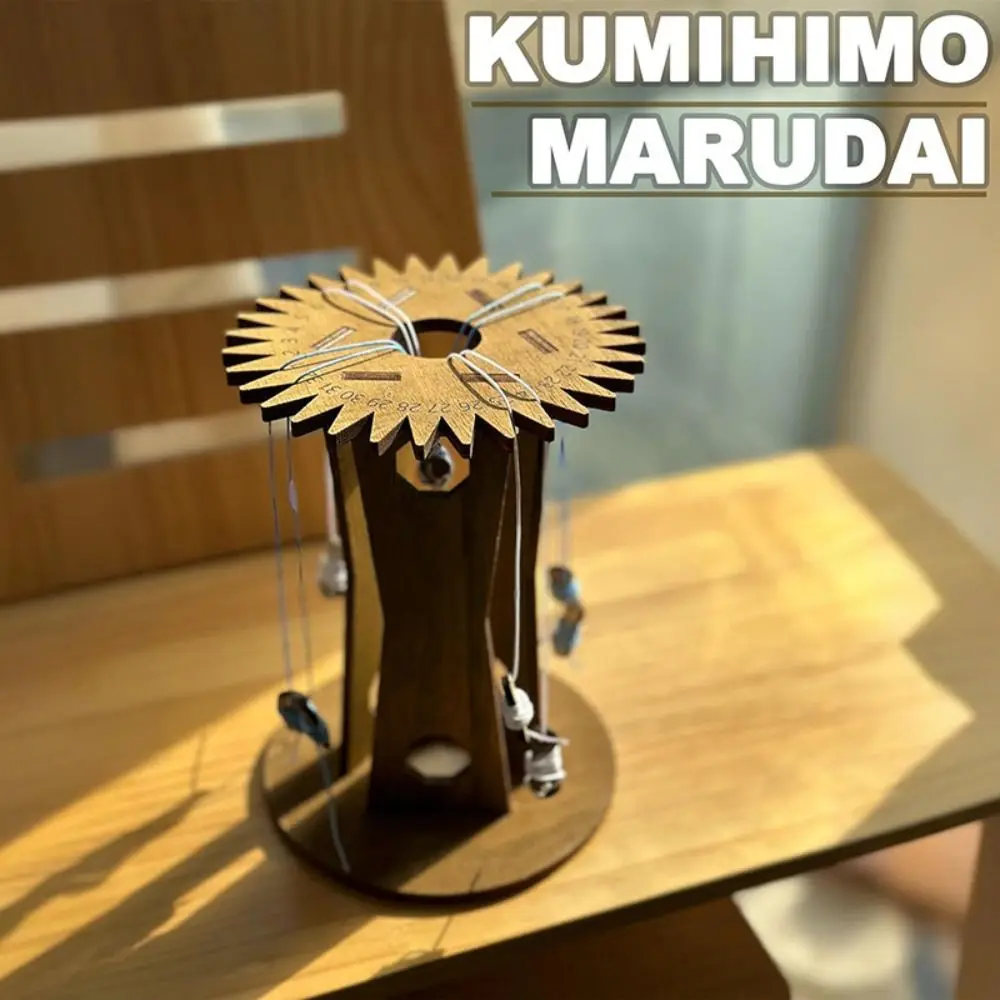 Подарок вертикальный Kumihimo Marudai диск деревянная ручная фоторамка работа веревка