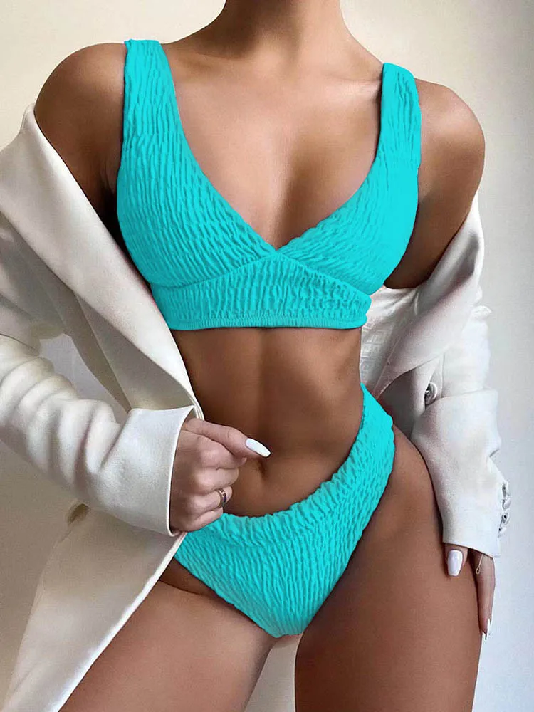 Пикантные бикини INGAGA женские купальники с пуш-ап купальник рюшами купальный