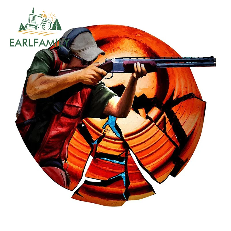 

EARLFAMILY 13 см x 11,8 см дробовик ловушка Автонаклейка уличная Охота внедорожник Задняя Наклейка для стрельбы