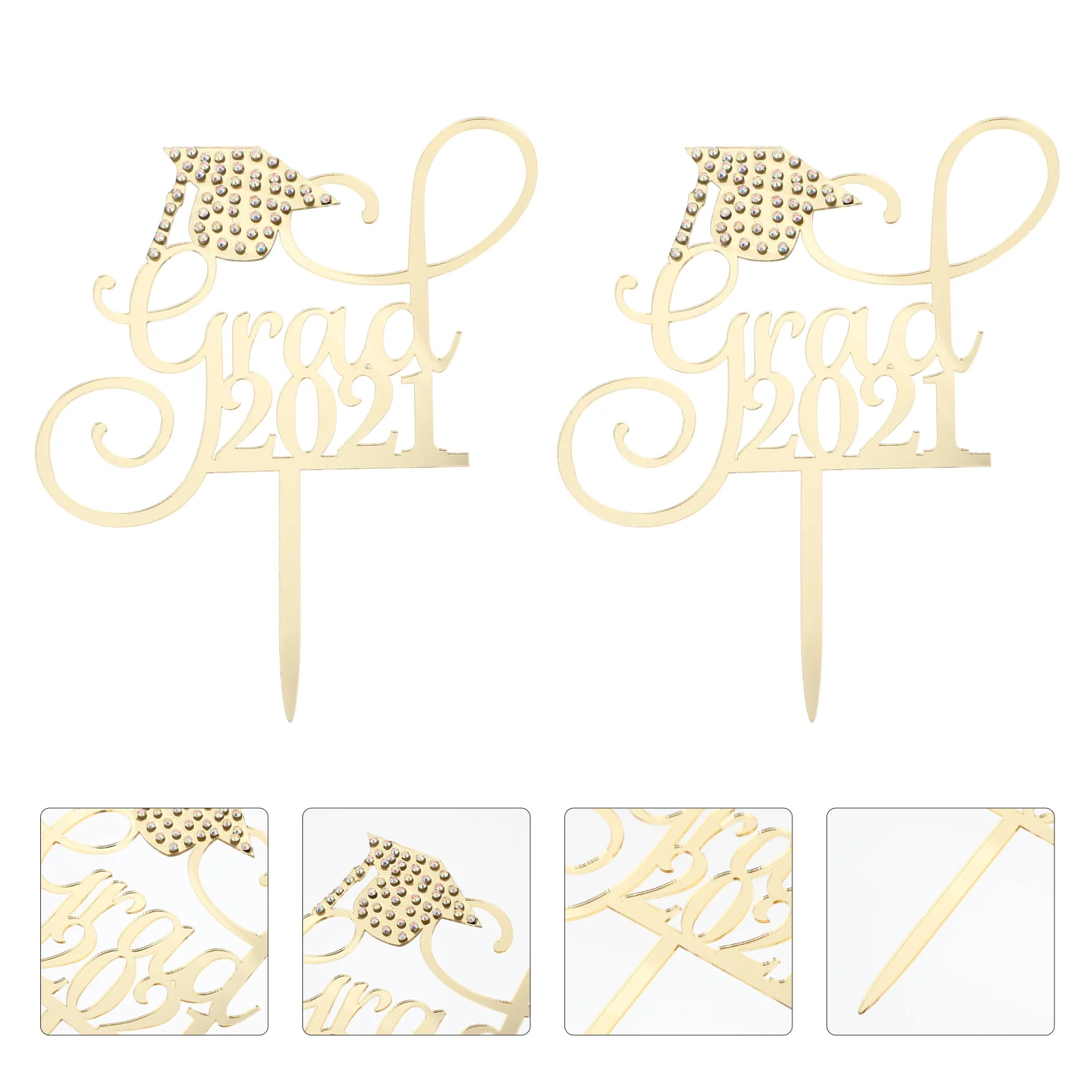 

2 шт. изысканный Топпер для кексов тема выпускного торта вставка для торта топпер для торта