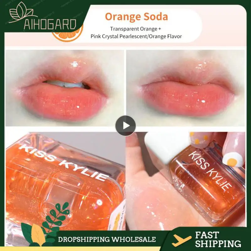 

Repair Dry Crack Aqua Jelly Lip Gloss Glittering Pearl Lip Gloss Nutritious Reduce Lip Lines Fruit Lip Oil Lip Care