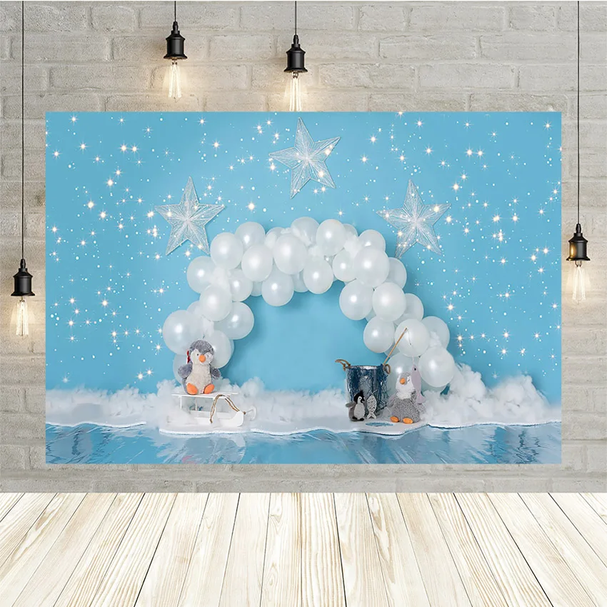

Mehofond Blue Star Balloons Photography Backdrop Newborn Girls Birthday Party Portrait Decoration Background Photo Studio Props