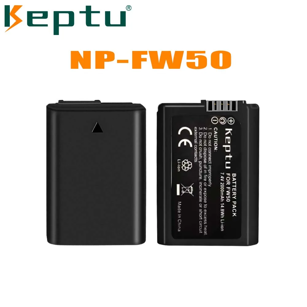 

KEPTU NP-FW50 Camera Battery 2000mAh fw50 np fw50 battery for Sony Alpha a7 a7II a7R a7RII Alpha a6000 a6300 a6400