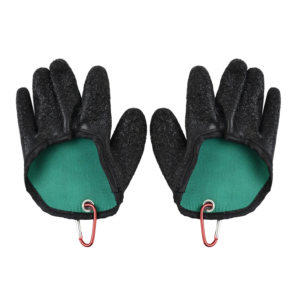 

1PC/Pair Non-slip Fishing Gloves Kit Latex Coating Magnetic Hook Anti-Puncture Anti-waterproof Black Gloves Fishing Tools