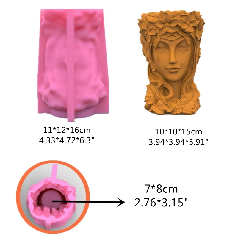 

Cute Goddess Shape Flower Pot Silicone Mold Home Ornaments Succulents Planter Mold Concrete Molds for DIY Making Craft