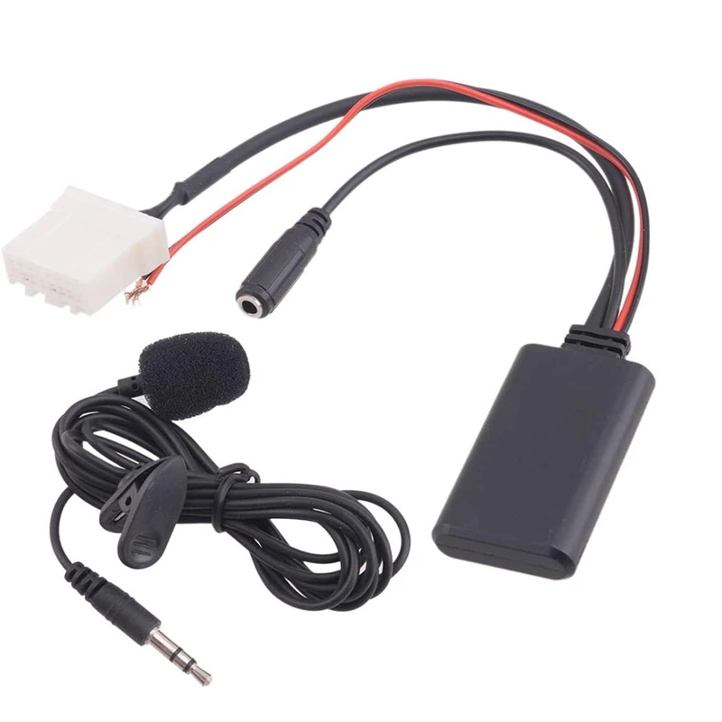 Car AUX Audio Cable Adapter Bluetooth Mic For Mazda 3 5 6 MX-5 RX-8 Stereo Radio