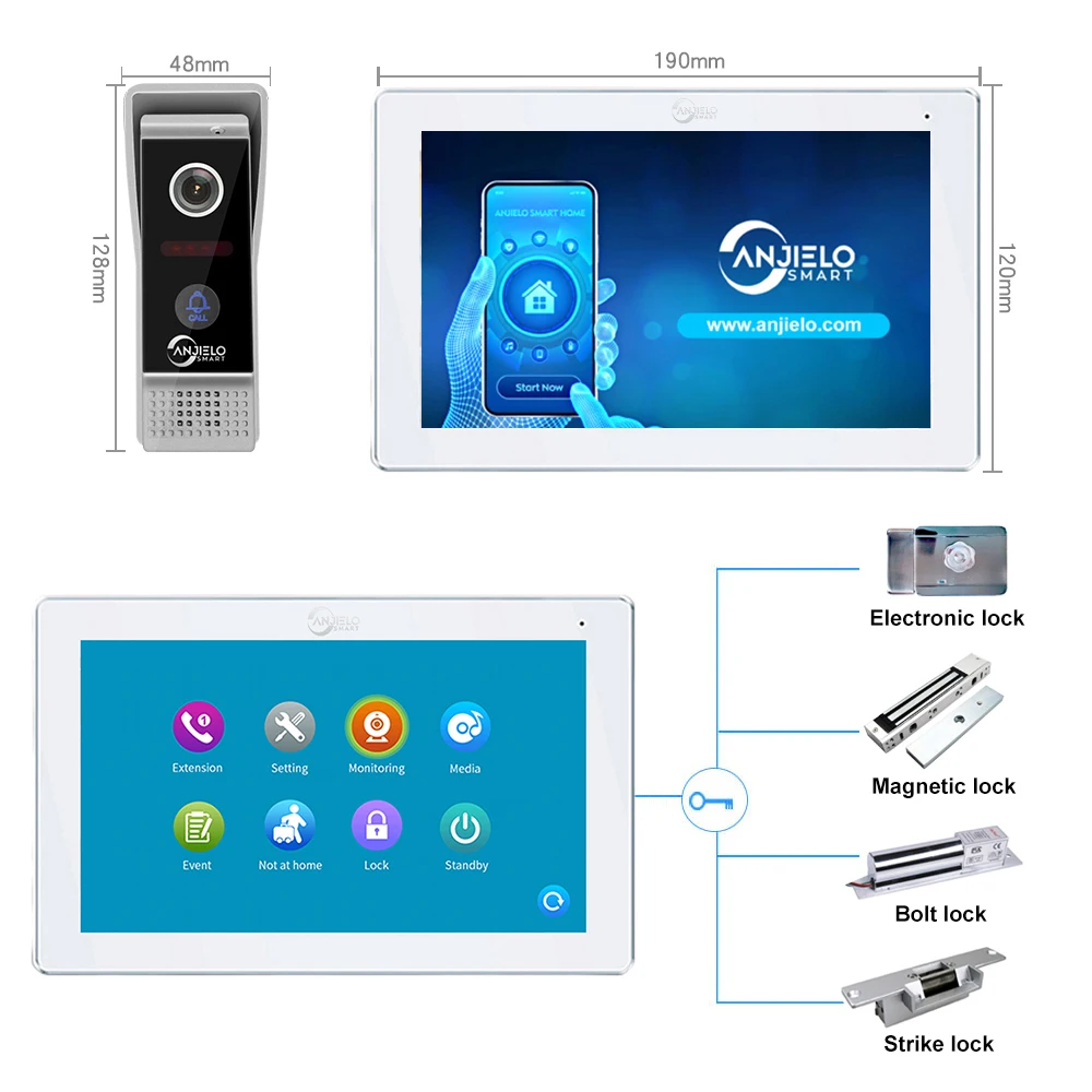 Дешево Дверной видеодомофон для дома Tuya, 7-дюймовый дверной звонок с настраиваемым звучанием и камерой, защита для умного дома Цена Дверной видеодомофон для дома Tuya, 7-дюймовый дверной звонок с настраиваемым звучанием и камерой, защита для умного дома