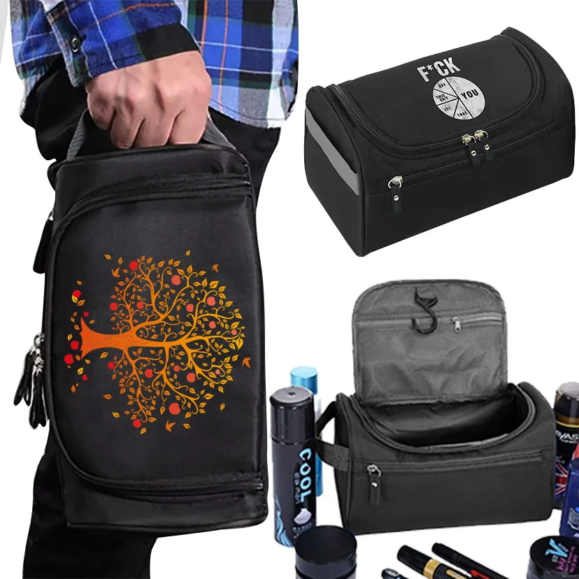 

Men Makeup Bag Functional Hanging Travel Toiletries Organizer Storage Pouch Makeup Case Color Pattern Beauty Cosmetic Bag